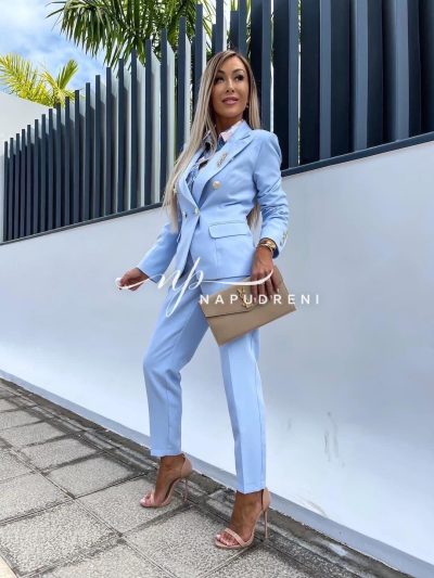 Дамски комплект от 2 части "Vall" в светлосин цвят - код 6473