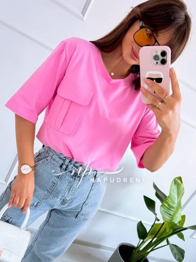 Дамска блуза "Pokemon" в розов цвят - код 6623