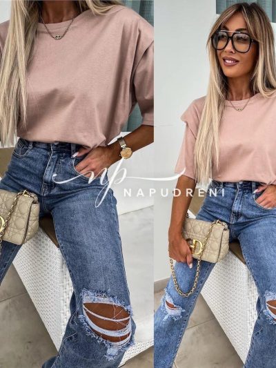 Дамскa блуза "Nataly" в цвят пудра - код 6675
