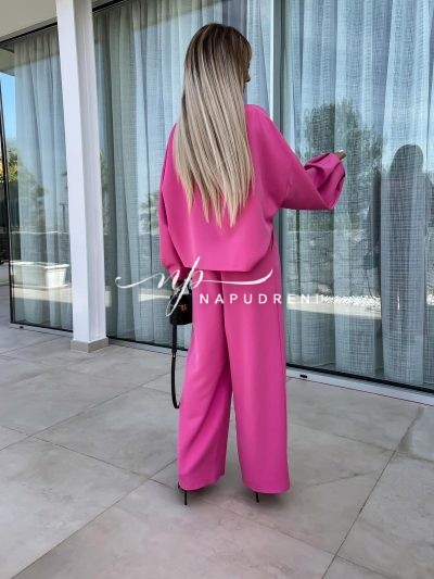 Спортно-елегантен комплект в цикламен цвят - код 6853