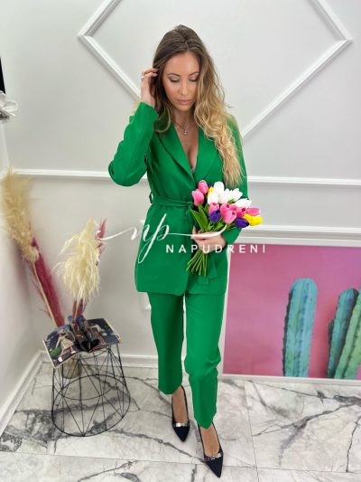 Дамски комплект "Bouquet" в зелен цвят - код 6857