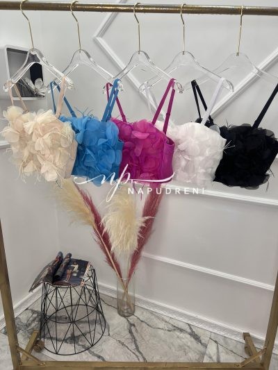 Дамско ефектно бюстие в бял цвят - код 6982