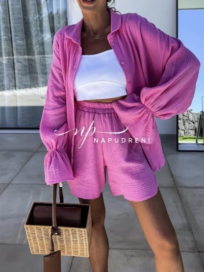 Дамски комплект от 2 части в розов цвят – код 7110