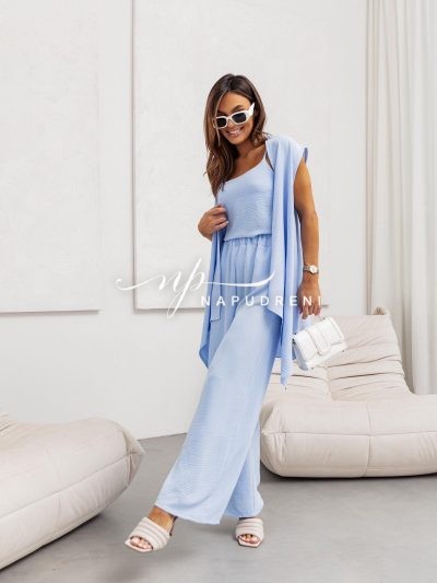Дамски комплект от 3 части в светлосин цвят – код 7109