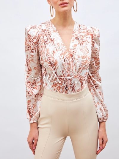 Дамско сатенено боди в тигров цвят – код 7086