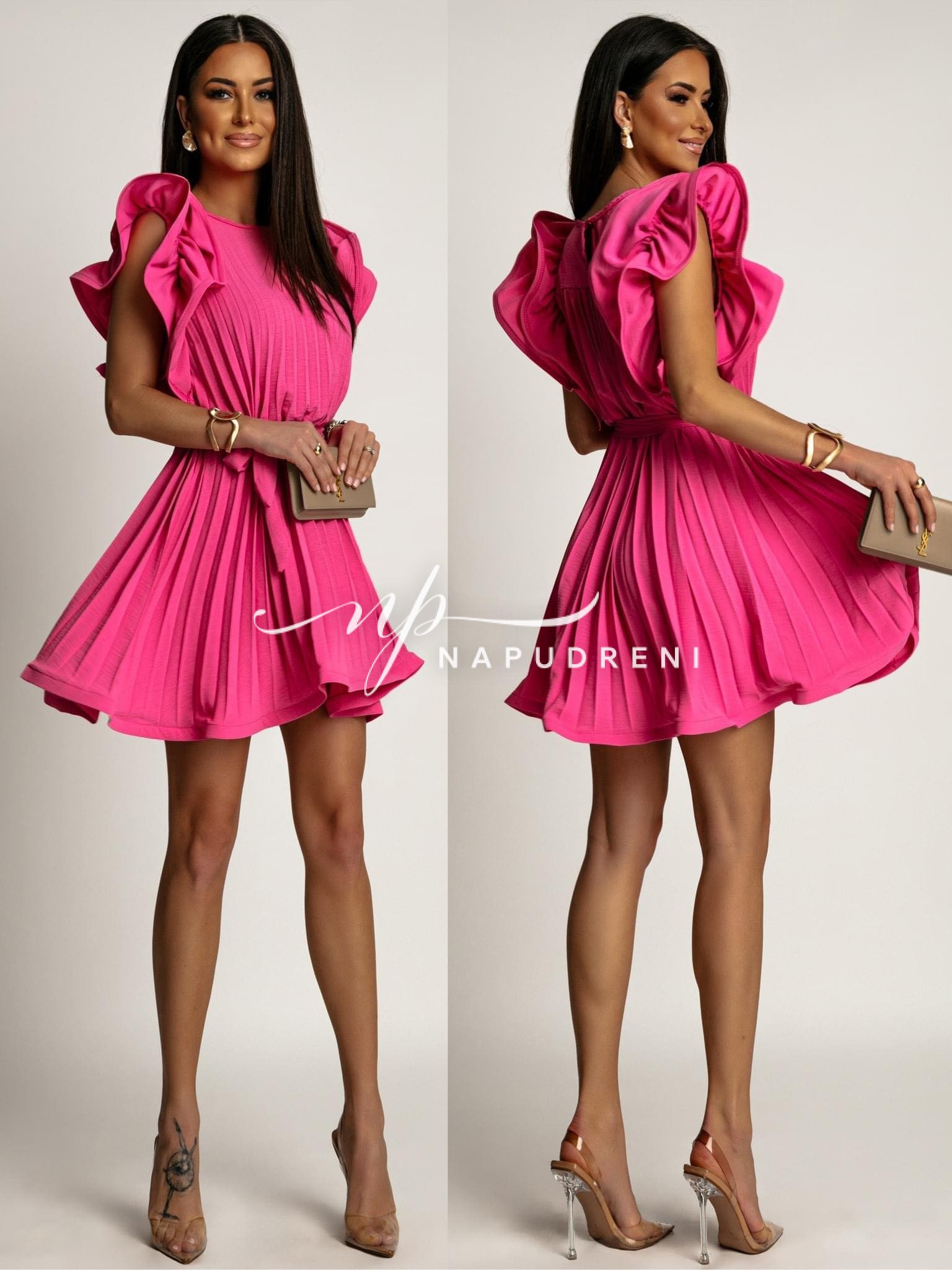 Φόρεμα ''Selena'' σε ροζ κοραλί χρώμα – κώδικας 7499