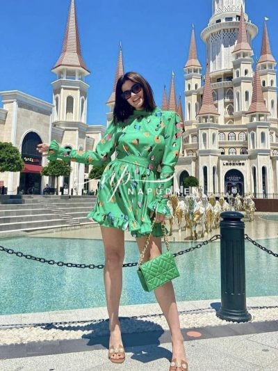 Дамска рокля ''Lawn'' в зелен цвят - код 7317