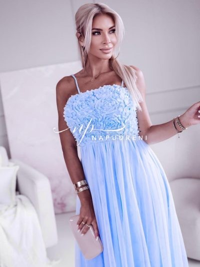 Дамска рокля "Kiara" в син цвят – код 7368