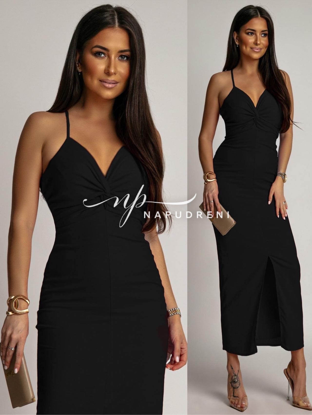 Дамска дълга рокля ''Candy''в черен цвят – код 7288