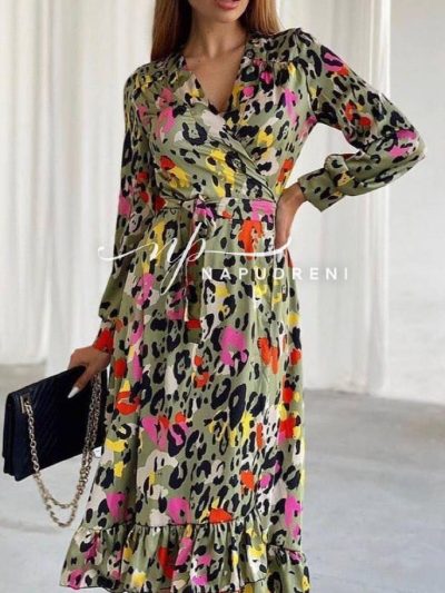 Дамска рокля ''Leopard''в палитра от цветове- код 7318