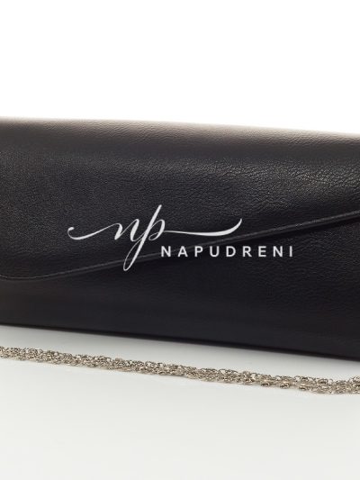 Черна дамска официална кожена чанта