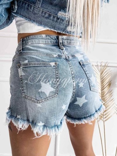 Дънкови къси панталонки Stars - код 1652